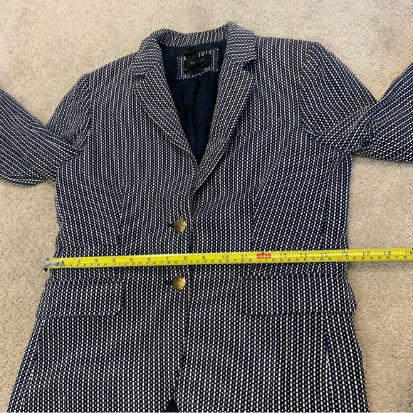 J. Crew navy white printed schoolboy blazer Sz 6 - Picture 12 of 14